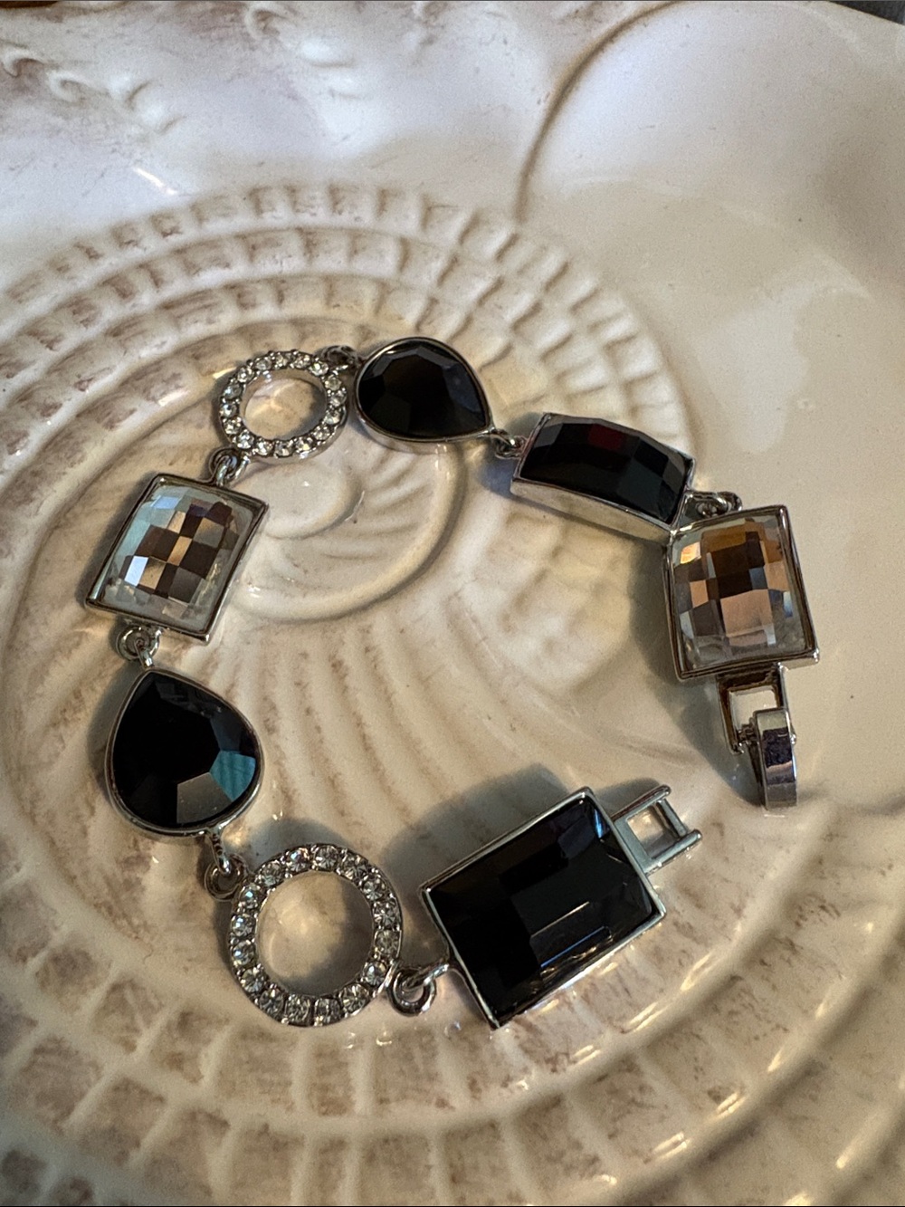 Lia Sophia  Black Crystal Link Bracelet - Women's Jewelry